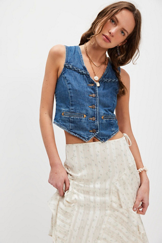 evi's Braided Vest by Levi's at Free People in Blue, Size: S