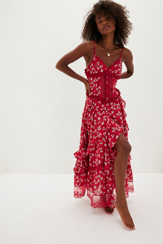 Hearts Desire Bodysuit by Free People in Red, Size: L