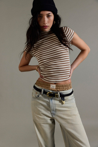 Siren Leather Belt by Free People in Black, Size: S-M/P-M
