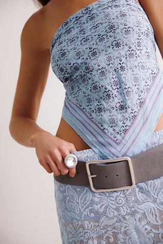 Suede Hex Hip Belt at Free People in Gravel Rock, Size: S-M/P-M