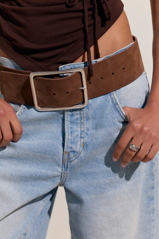 Suede Hex Hip Belt at Free People in Coconut Shell, Size: M/L