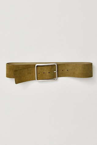 Suede Hex Hip Belt At Free People In Olive, Size: M/L