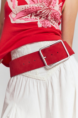 Suede Hex Hip Belt at Free People in Sour Cherry, Size: M/L
