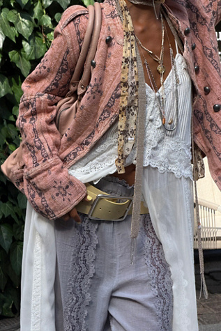 Женский ремень Free People Suede Hex Hip Belt, цвет: Кремовый — фото 5