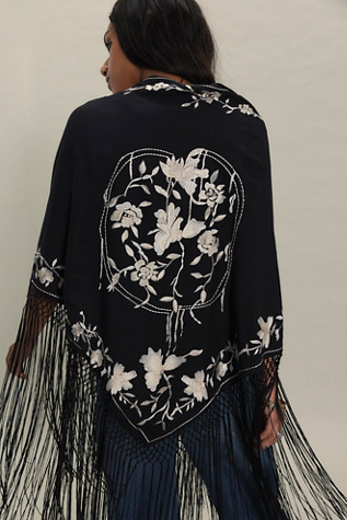 Promise Me Forever Piano Shawl at Free People in Midnight Garden Pattern