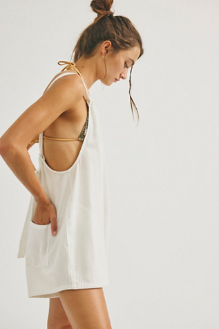 We The Free Freebird Shortalls at Free People in Pelican, Size: XS