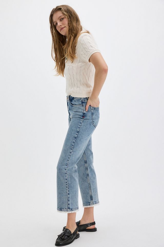 Damson Madder Broderie Kenny Cropped Flare Jeans #2