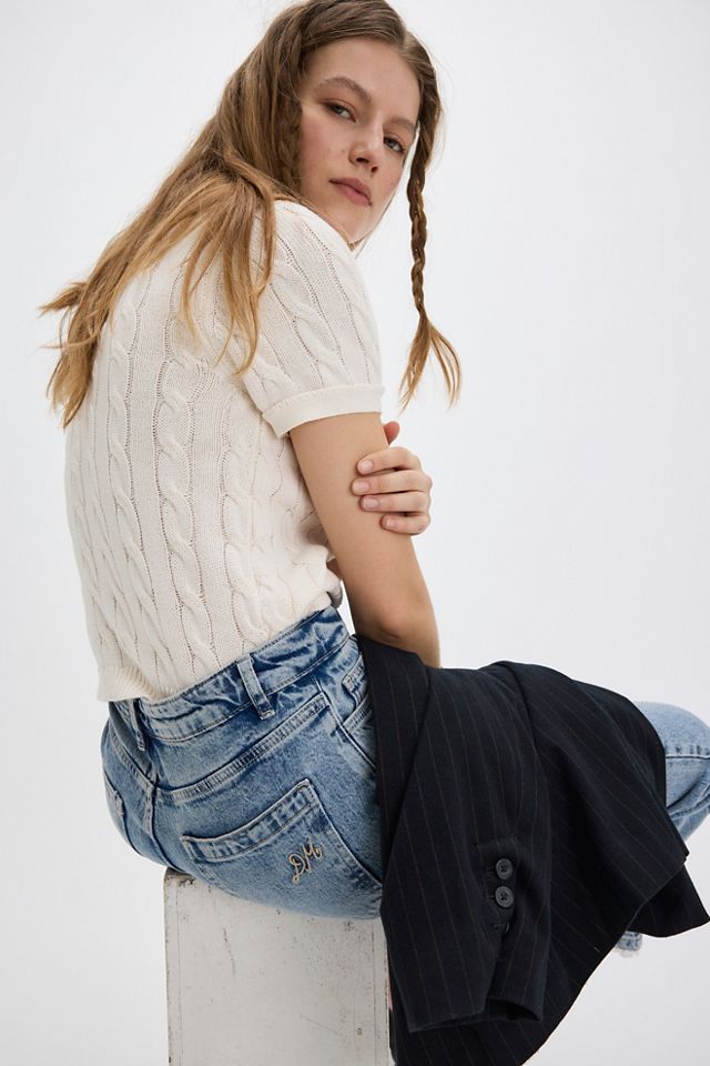 Damson Madder Broderie Kenny Cropped Flare Jeans #3