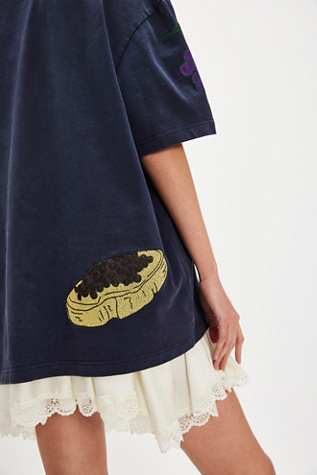 Denim and Bone Dinner Party Embroidered Tee