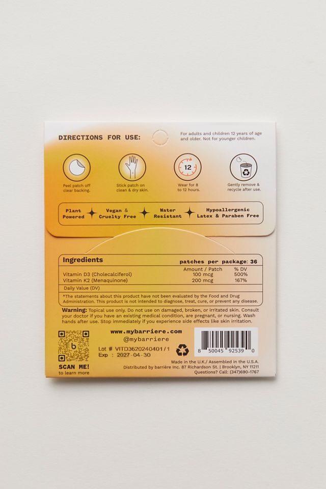 Barriere Wearable Patch Supplement #2