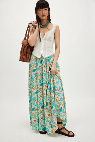 Spell Goldie Maxi Skirt at Free People in Lagoon, Size: XS