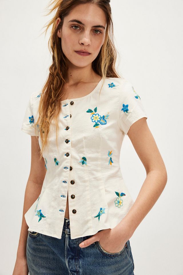 Free People Iggy Embroidered Blouse store