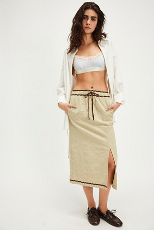 Penelope Midi Skirt At Free People In Tidal Foam Combo, Size: XL