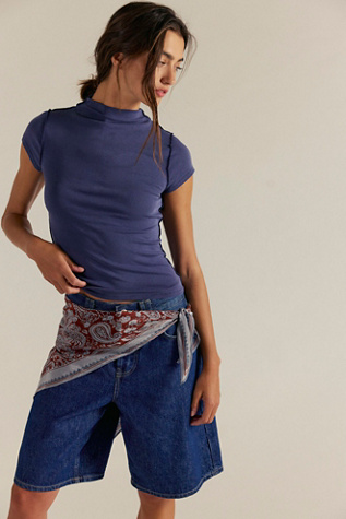 We The Free Lola Tee at Free People in Deep Seas, Size: XS