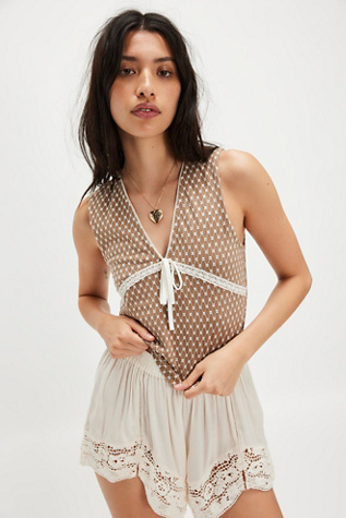 Good Graces Top by Free People in Brown, Size: M
