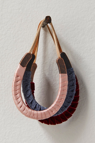 Mini Wrapped Horseshoe Ornament Top At Free People In Denim Ribbon