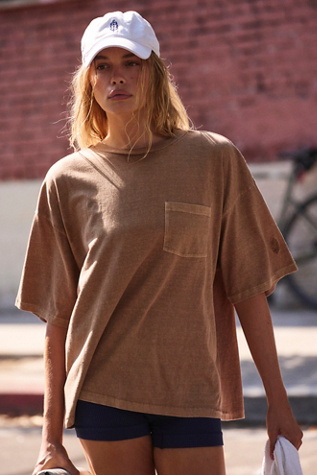 Logo Tackle Tee by FP Movement at Free People, Camel, L