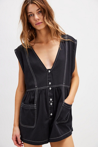 Declan Romper At Free People In Black, Size: Medium