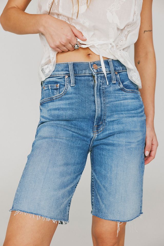 MOTHER High-Rise Rider Bermuda Fray Shorts #2