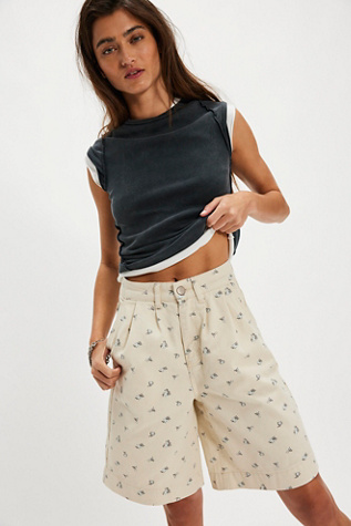 Damson Madder Nova Jorts at Free People in White, Size: US 10
