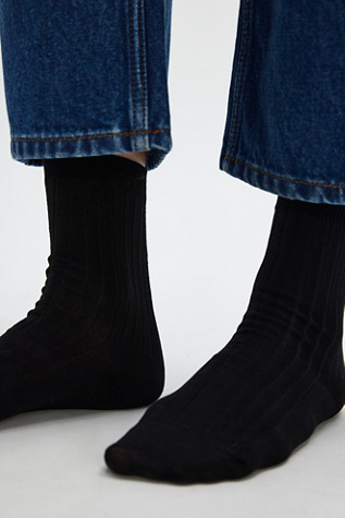 Le Bon Her Socks by Le Bon Shoppe at Free People in Black