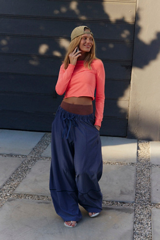 Wish It Wide Leg Pants by FP Movement at Free People, Blue Indigo, M