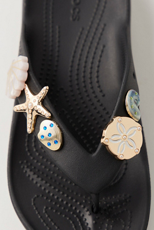 Crocs Gold Seashell Jibbitz at Free People