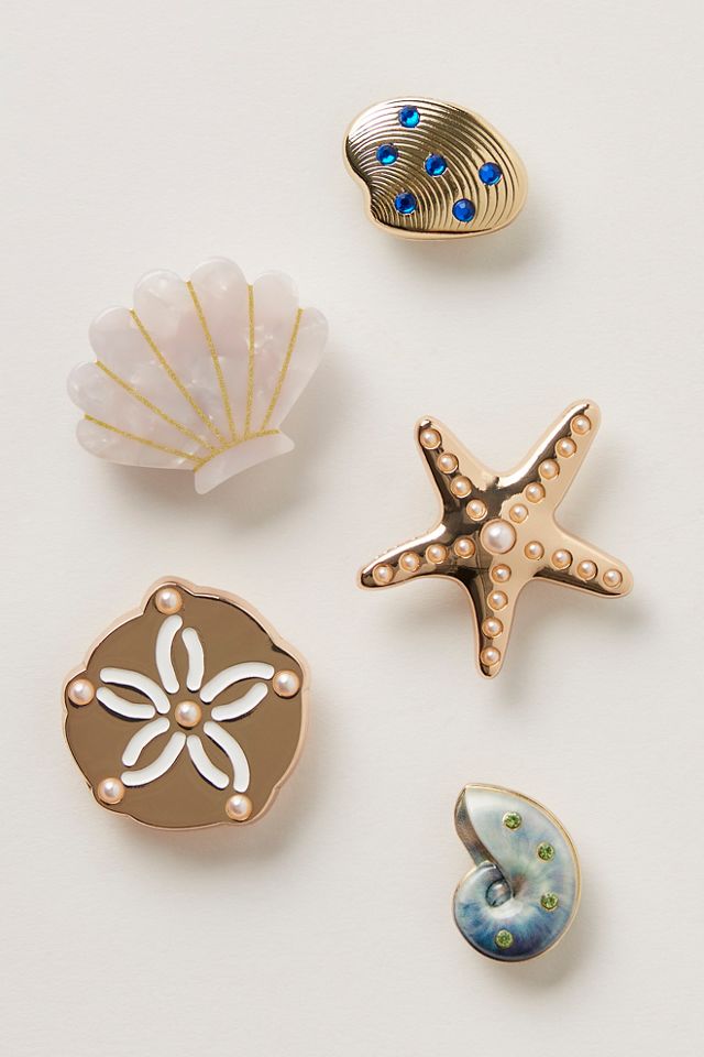 Crocs Gold Seashell Jibbitz #1