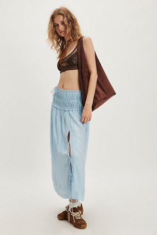 Damson Madder Charlotte Jacquard Midi Skirt at Free People in Blue, Size: US 4
