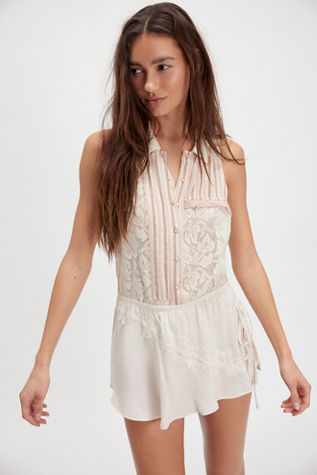 Homegrown Bodysuit By Intimately At Free People In Ivory Combo, Size: XL