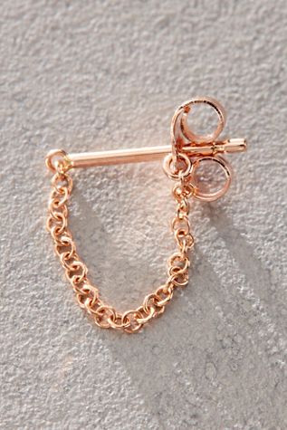 Boucle d'Oreille Clou Enveloppée de Chaîne