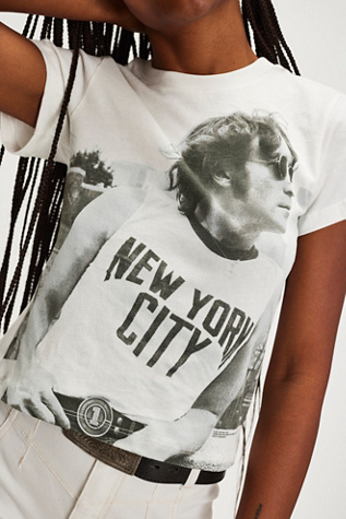 John Lennon NYC Vintage Tee By Daydreamer At Free People In Ivory, Size: Medium