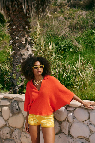 Kaia Swit Shorts by Free People in Orange, Size: XS