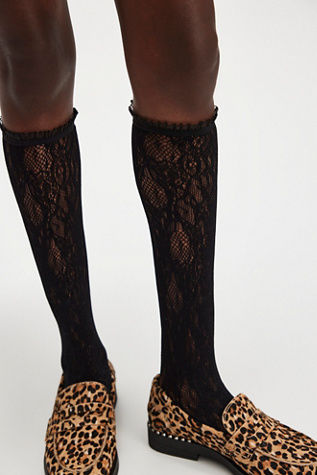 Lovers Lace Knee Socks By Hansel From Basel At Free People In Black