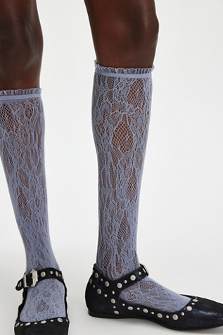 Lovers Lace Knee Socks By Hansel From Basel At Free People In Blue