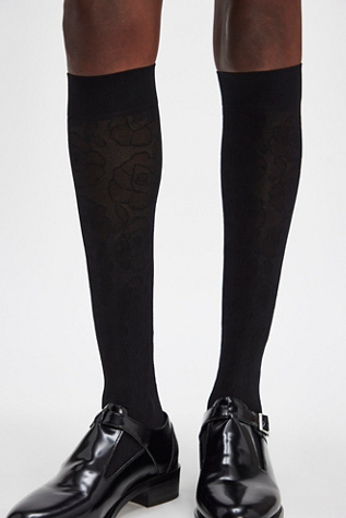 Maria Lace Knee Socks By High Heel Jungle At Free People In Black