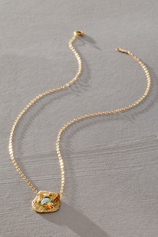 864 Design Opal Pendant Necklace by 8.6.4 Design at Free People in Gold/Opal