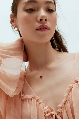 864 Design Stone Flower Necklace by 8.6.4 Design at Free People in Red