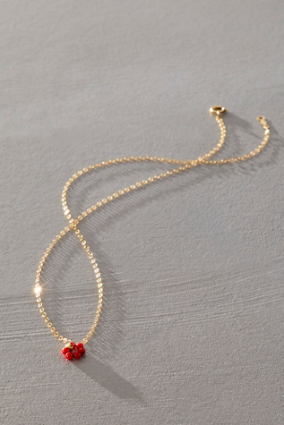864 Design Stone Flower Necklace by 8.6.4 Design at Free People in Red