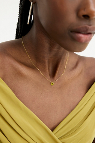 Женское колье 8.6.4 Design Stone Flower, цвет: Жёлтый нефритовый — фото 1
