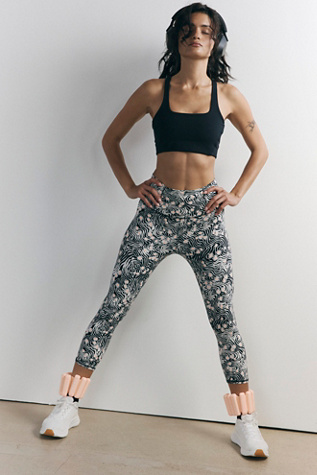 Never Better Printed Capri Leggings by FP Movement at Free People in Daisy Maize Combo, Size: Small