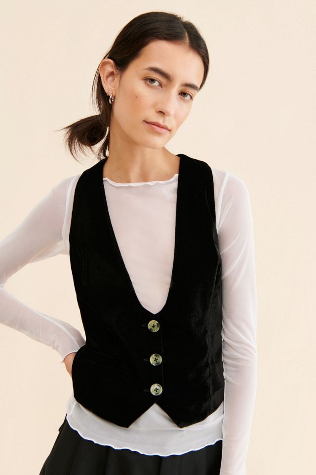 Libby Cropped Velvet Vest #2