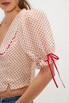 For Love & Lemons Dot Puff Sleeve Top