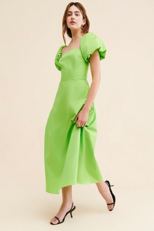 Kasia Rhea Puff-Sleeve Maxi Dress