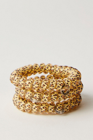 Teleties Large Coil Hair Tie Pack at Free People, Leopard