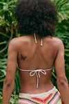 It's Now Cool The Printed Crochet Triangle Bikini Top