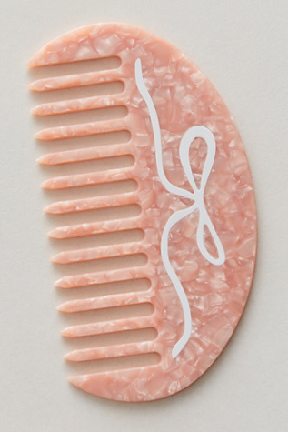 Hand-Painted Gua Sha Treatment Hair Comb By Solar Eclipse At Free People In Ballet Bow