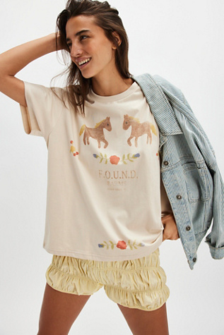 Found Floral Horse Farm Tee At Free People In Cream, Size: Medium