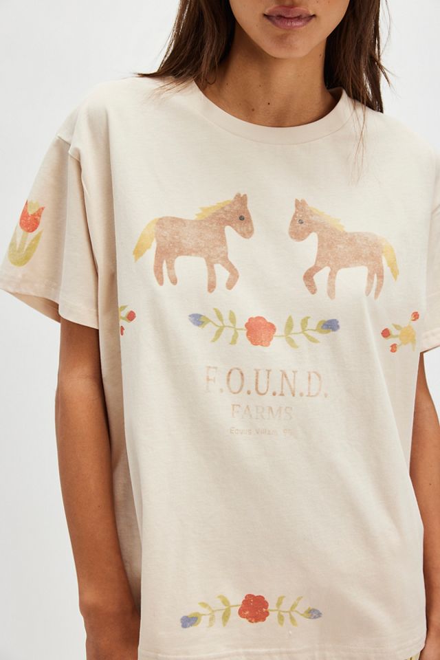 T-shirt Found Floral Horse Farm #2