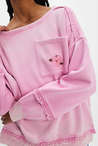 Golden Hour Sweatshirt by Free People in Pink, Size: XS